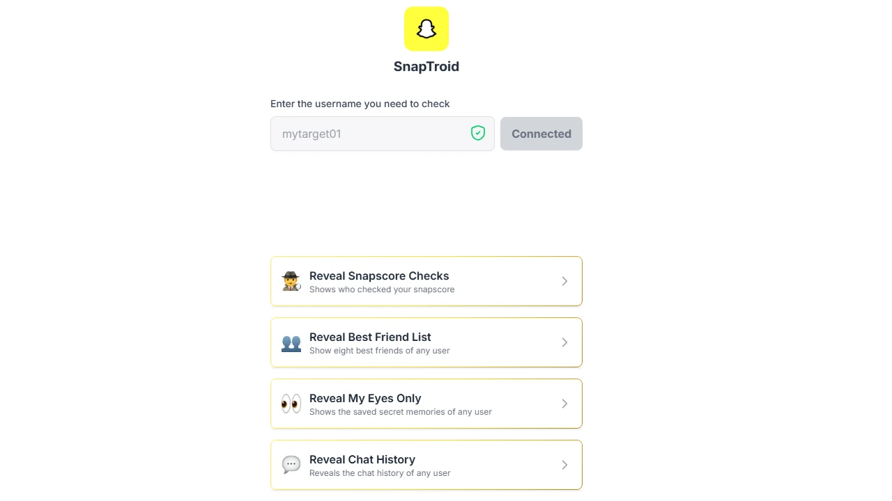 A screenshot of the LoadTweak Snapchat private profile viewer dashboard, showing chat logs and location history for parental monitoring.
